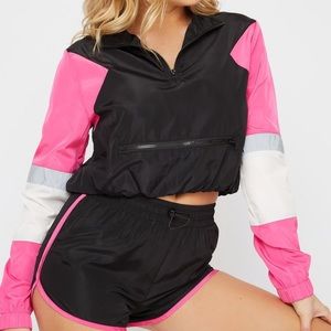 Two piece reflective set green and black
